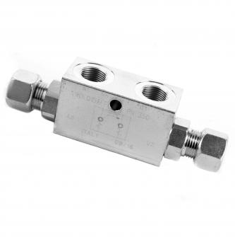 Dual 3/8 "controlled check valve - M22x1,5